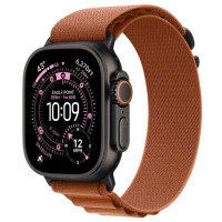 Apple Watch Ultra 3 GPS + Cellular 49mm Black Tit. Case w. Terra Cotta Alpine Loop - Small (MF254+MG9D4)