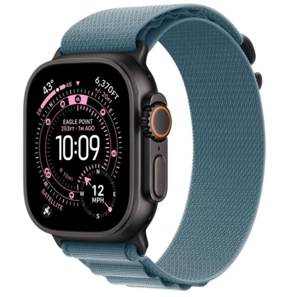 Apple Watch Ultra 3 GPS + Cellular 49mm Black Tit. Case w. Light Blue Alpine Loop - Small (MF254+MG9K4) - фото Apple Watch Ultra 3 GPS + Cellular 49mm Black Tit. Case w. Light Blue Alpine Loop - Small (MF254+MG9K4)