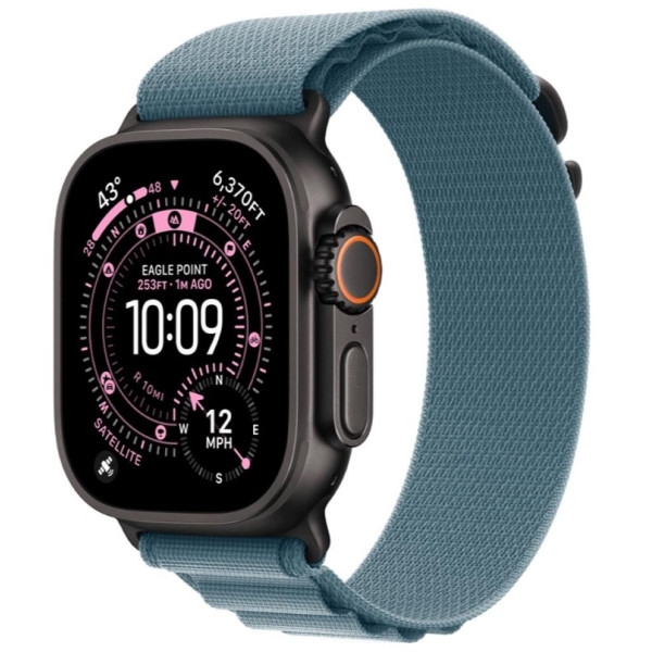 Apple Watch Ultra 3 GPS + Cellular 49mm Black Tit. Case w. Light Blue Alpine Loop - Large (MF254+MG9M4) - фото Apple Watch Ultra 3 GPS + Cellular 49mm Black Tit. Case w. Light Blue Alpine Loop - Large (MF254+MG9M4)