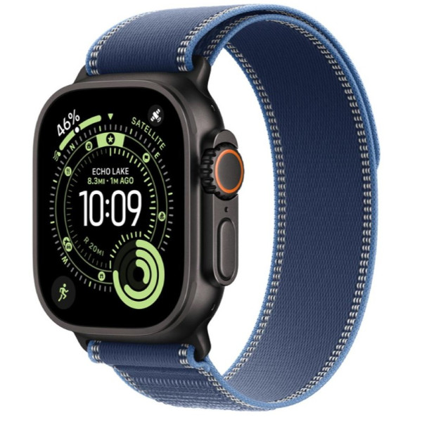 Apple Watch Ultra 3 GPS + Cellular 49mm Black Tit. Case w. Blue/Bright Blue Trail Loop - S/M (MF254+MG9Q4)