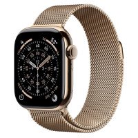 Apple Watch Series 11 GPS + Cellular 42mm Gold Tit. Case w. Gold Milanese Loop (MF8Y4)