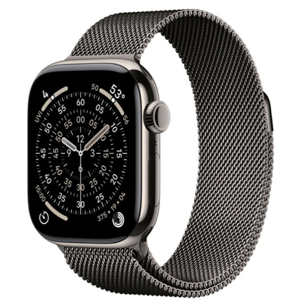 Apple Watch Series 11 GPS + Cellular 42mm Natural Tit. Case w. Slate Milanese Loop (MF9H4+MGJ14) - фото Apple Watch Series 11 GPS + Cellular 42mm Natural Tit. Case w. Slate Milanese Loop (MF9H4+MGJ14)