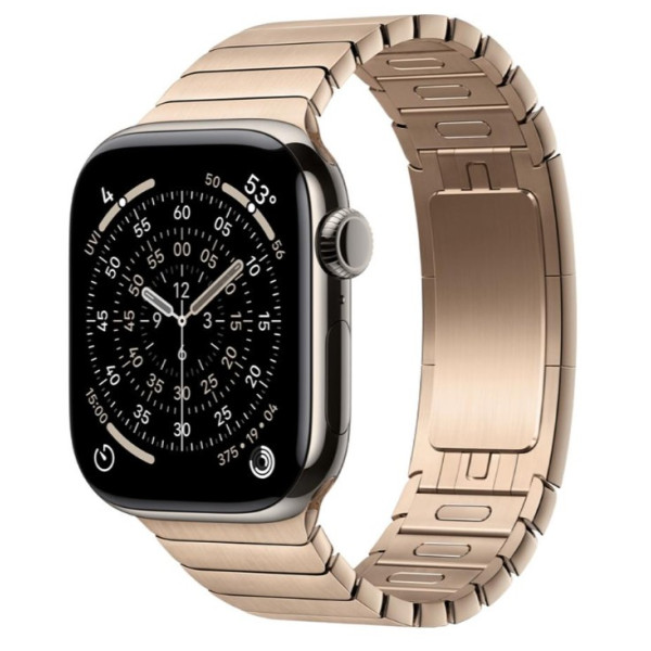 Apple Watch Series 11 GPS + Cellular 42mm Natural Tit. Case w. Gold Link Bracelet (MF9H4+MXMC3) - фото Apple Watch Series 11 GPS + Cellular 42mm Natural Tit. Case w. Gold Link Bracelet (MF9H4+MXMC3)