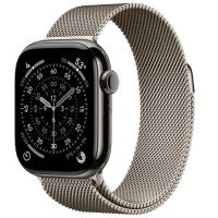 Apple Watch Series 11 GPS + Cellular 42mm Slate Tit. Case w. Natural Milanese Loop (MF9K4+MGHY4)