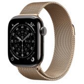 Apple Watch Series 11 GPS + Cellular 42mm Slate Tit. Case w. Gold Milanese Loop (MF9K4+MGJ04)