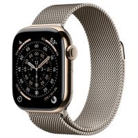 Apple Watch Series 11 GPS + Cellular 42mm Gold Tit. Case w. Natural Milanese Loop (MF9M4+MGHY4)