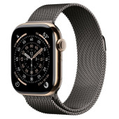 Apple Watch Series 11 GPS + Cellular 42mm Gold Tit. Case w. Slate Milanese Loop (MF9M4+MGJ14)