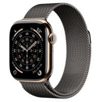 Apple Watch Series 11 GPS + Cellular 42mm Gold Tit. Case w. Slate Milanese Loop (MF9M4+MGJ14)