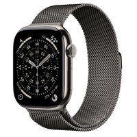 Apple Watch Series 11 GPS + Cellular 46mm Natural Tit. Case w. Slate Milanese Loop - M/L (MFAY4+MGJ74)