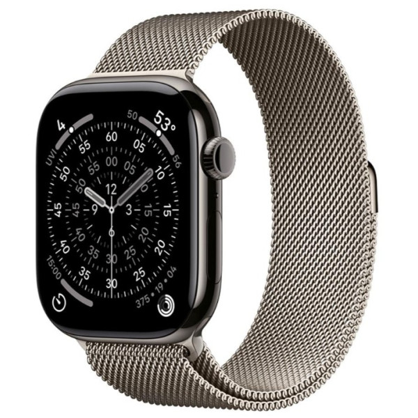 Apple Watch Series 11 GPS + Cellular 46mm Slate Tit. Case w. Natural Milanese Loop - S/M (MFC14+MGJ24) - фото Apple Watch Series 11 GPS + Cellular 46mm Slate Tit. Case w. Natural Milanese Loop - S/M (MFC14+MGJ24)