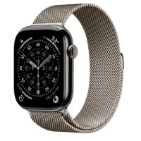 Apple Watch Series 11 GPS + Cellular 46mm Slate Tit. Case w. Natural Milanese Loop - M/L (MFC14+MGJ34)