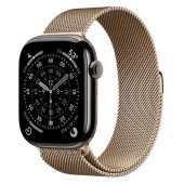 Apple Watch Series 11 GPS + Cellular 46mm Slate Tit. Case w. Gold Milanese Loop - S/M (MFC14+MGJ44)
