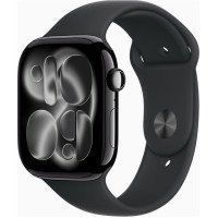 Apple Watch Series 11 GPS + Cellular 46mm Jet Black Alu. Case w. Black S. Band - S/M (MFC24)