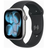 Apple Watch Series 11 GPS + Cellular 46mm Space Grey Alu. Case w. Black S. Band - S/M (MFC94)