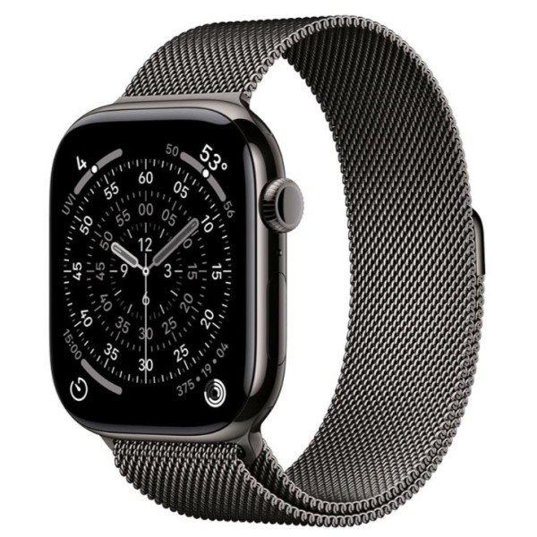 Apple Watch Series 11 GPS + Cellular 46mm Slate Tit. Case w. Slate Milanese Loop - S/M (MFD34) - фото Apple Watch Series 11 GPS + Cellular 46mm Slate Tit. Case w. Slate Milanese Loop - S/M (MFD34)