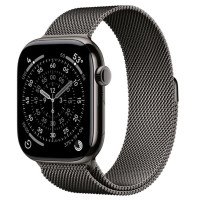 Apple Watch Series 11 GPS + Cellular 46mm Slate Tit. Case w. Slate Milanese Loop - M/L (MFD44)