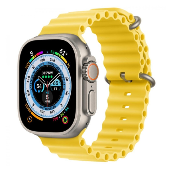 Apple Watch Ultra GPS + Cellular 49mm Titanium Case with Yellow Ocean Band (MNH93/MNHG3)