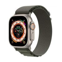 Apple Watch Ultra GPS + Cellular 49mm Titanium Case With Green Alpine Loop - Small (MNHC3/MNHJ3)