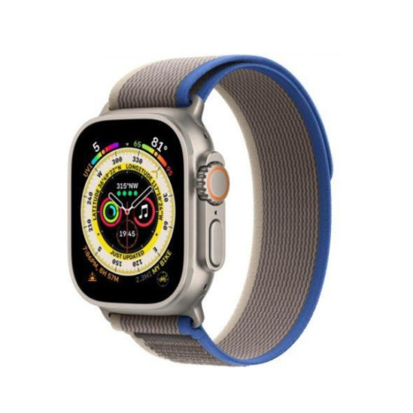 Apple Watch Ultra GPS + Cellular 49mm Titanium Case With Blue/Gray Trail Loop - S/M (MNHE3/MNHL3) - фото Apple Watch Ultra GPS + Cellular 49mm Titanium Case With Blue/Gray Trail Loop - S/M (MNHE3/MNHL3)
