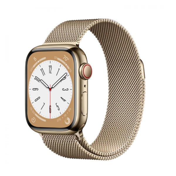 Apple Watch Series 8 GPS + Cellular 41mm Gold S. Steel Case W. Milanese Loop Gold (MNJE3/MNJF3)