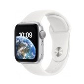 Apple Watch SE 2 GPS 44mm Silver Aluminum Case with White Sport Band (MNK23)