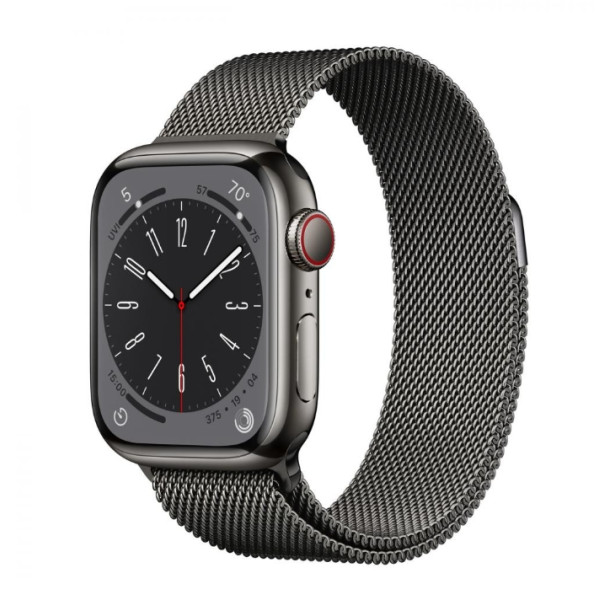 Apple Watch Series 8 GPS + Cellular 45mm Graphite S. Steel Case W. Milanese Loop Graphite (MNKW3/MNKX3)