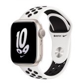 Apple Watch Nike Series 8 GPS 41mm Starlight Aluminum Case w. Summit White/Black Nike S. Band (MPGK3)
