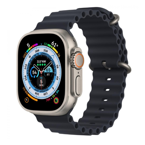 Apple Watch Ultra GPS + Cellular 49mm Titanium Case with Midnight Ocean Band (MQET3/MQFK3) - фото Apple Watch Ultra GPS + Cellular 49mm Titanium Case with Midnight Ocean Band (MQET3/MQFK3)
