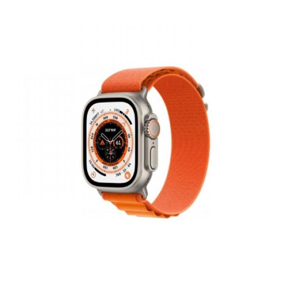 Apple Watch Ultra GPS + Cellular 49mm Titanium Case With Orange Alpine Loop - Medium (MQEU3/MQFL3)