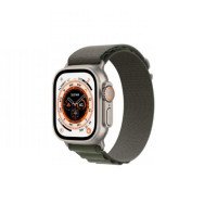 Apple Watch Ultra GPS + Cellular 49mm Titanium Case With Green Alpine Loop - Medium (MQEW3/MQFN3)