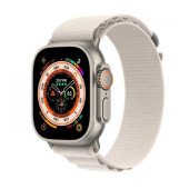 Apple Watch Ultra GPS + Cellular 49mm Titanium Case With Starlight Alpine Loop - Small (MQEY3/MQFQ3)