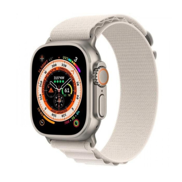 Apple Watch Ultra GPS + Cellular 49mm Titanium Case With Starlight Alpine Loop - Small (MQEY3/MQFQ3) - фото Apple Watch Ultra GPS + Cellular 49mm Titanium Case With Starlight Alpine Loop - Small (MQEY3/MQFQ3)