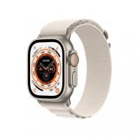 Apple Watch Ultra GPS + Cellular 49mm Titanium Case With Starlight Alpine Loop - Large (MQF13/MQFT3)