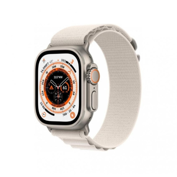 Apple Watch Ultra GPS + Cellular 49mm Titanium Case With Starlight Alpine Loop - Large (MQF13/MQFT3) - фото Apple Watch Ultra GPS + Cellular 49mm Titanium Case With Starlight Alpine Loop - Large (MQF13/MQFT3)