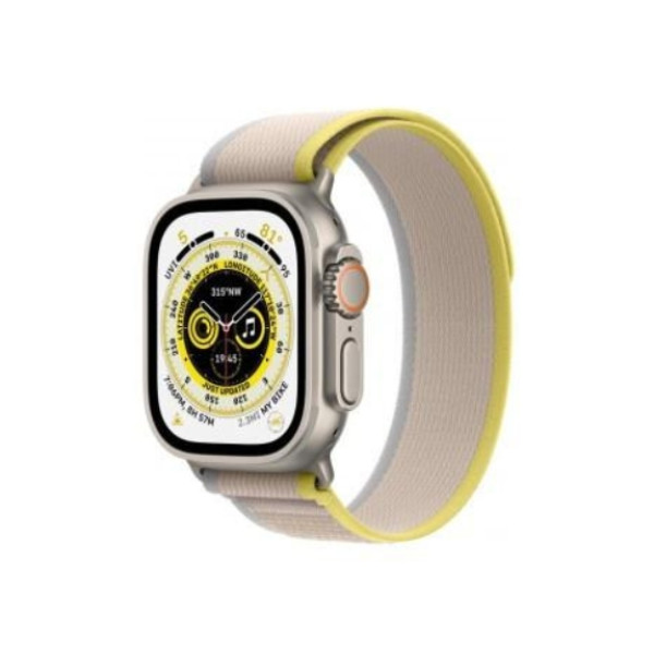 Apple Watch Ultra GPS + Cellular 49mm Titanium Case With Yellow/Beige Trail Loop - M/L (MQF23/MQFU3)