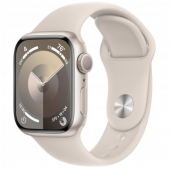 Apple Watch Series 9 GPS 41mm Starlight Aluminum Case w. Starlight Sport Band - S/M (MR8T3)