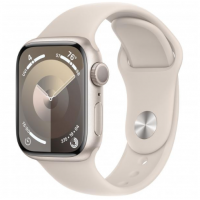 Apple Watch Series 9 GPS 41mm Starlight Aluminum Case w. Starlight Sport Band - S/M (MR8T3)