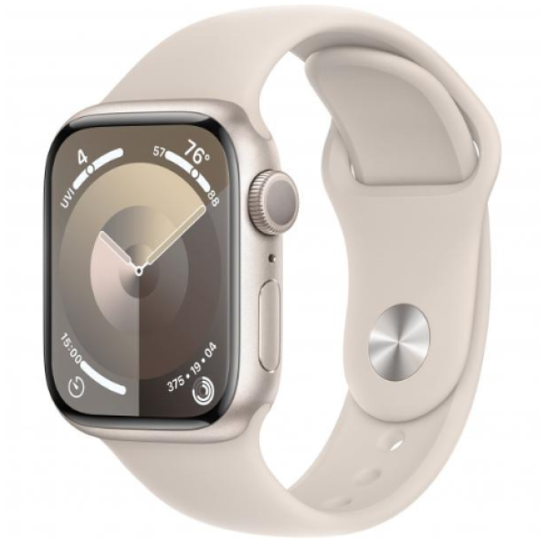 Apple Watch Series 9 GPS 41mm Starlight Aluminum Case w. Starlight Sport Band - S/M (MR8T3) - фото Apple Watch Series 9 GPS 41mm Starlight Aluminum Case w. Starlight Sport Band - S/M (MR8T3)