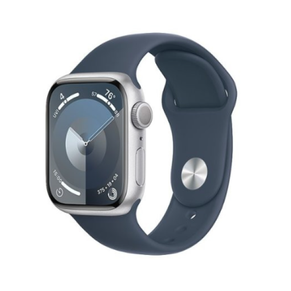 Apple Watch Series 9 GPS 41mm Silver Alu. Case w. Storm Blue S. Band - M/L (MR913) - фото Apple Watch Series 9 GPS 41mm Silver Alu. Case w. Storm Blue S. Band - M/L (MR913)