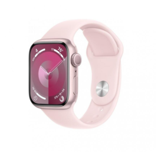 Apple Watch Series 9 GPS 41mm Pink Aluminum Case w. Light Pink Sport Band - M/L (MR943) - фото Apple Watch Series 9 GPS 41mm Pink Aluminum Case w. Light Pink Sport Band - M/L (MR943)