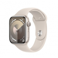 Apple Watch Series 9 GPS 45mm Starlight Aluminum Case w. Starlight Sport Band - S/M (MR963)