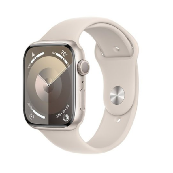 Apple Watch Series 9 GPS 45mm Starlight Aluminum Case w. Starlight Sport Band - M/L (MR973) - фото Apple Watch Series 9 GPS 45mm Starlight Aluminum Case w. Starlight Sport Band - M/L (MR973)