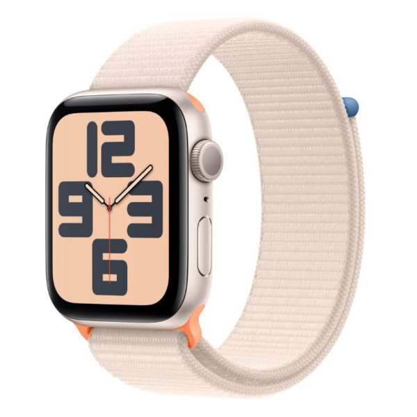 Apple Watch SE 2 GPS 44mm Starlight Aluminium Case with Starlight Sport Loop (MRE63)