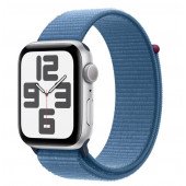 Apple Watch SE 2 GPS 44mm Silver Aluminium Case with Winter Blue Sport Loop (MREF3)