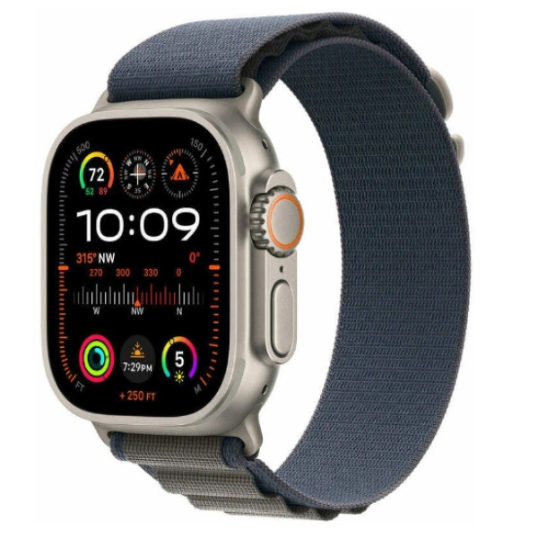 Watch Ultra 2 GPS + Cellular 49mm Titanium Case with Blue Alpine Loop - Small (MREK3/MRFA3) - фото Watch Ultra 2 GPS + Cellular 49mm Titanium Case with Blue Alpine Loop - Small (MREK3/MRFA3)