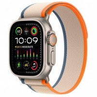 Watch Ultra 2 GPS + Cellular 49mm Titanium Case with Orange/Beige Trail Loop - S/M (MRF13)