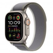 Watch Ultra 2 GPS + Cellular 49mm Titanium Case with Green/Gray Trail Loop - S/M (MRF33)