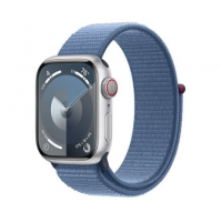 Apple Watch Series 9 GPS + Cellular 41mm Silver Alu. Case w. Winter Blue Sport Loop (MRHX3)