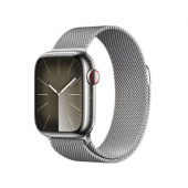 Apple Watch Series 9 GPS + Cellular 41mm Silver S. Steel Case w. Silver Milanese Loop (MRJ43)
