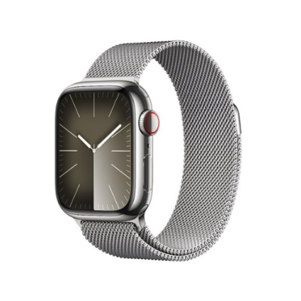 Apple Watch Series 9 GPS + Cellular 41mm Silver S. Steel Case w. Silver Milanese Loop (MRJ43) - фото Apple Watch Series 9 GPS + Cellular 41mm Silver S. Steel Case w. Silver Milanese Loop (MRJ43)